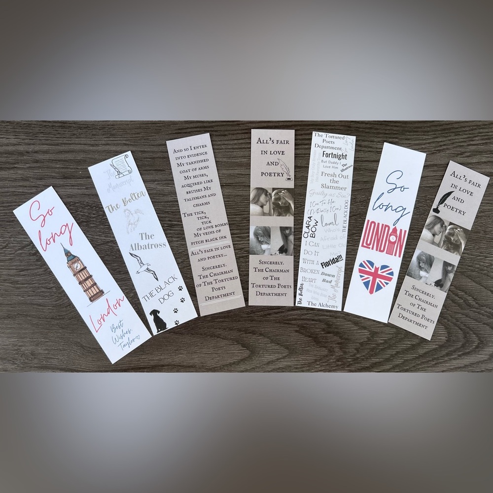 Tortured Poets Department bookmarks